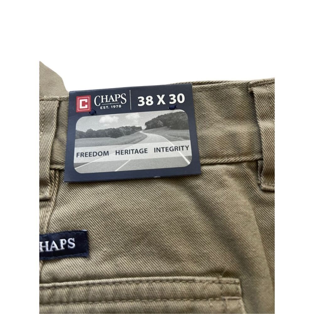 Chaps Men's Straight Leg Cargo Brown Pants Size 38/30 - Picture 7 of 10